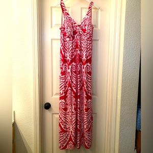 Red and white INC maxi dress